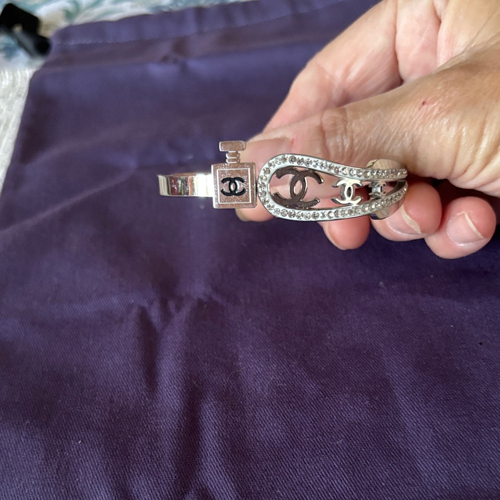 Silver Designer Logo Bracelet